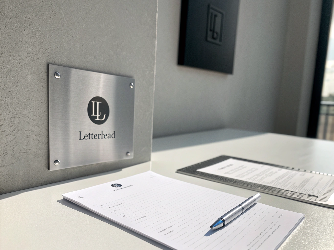 Premium desk setup with British Board professional certificate and ID badge